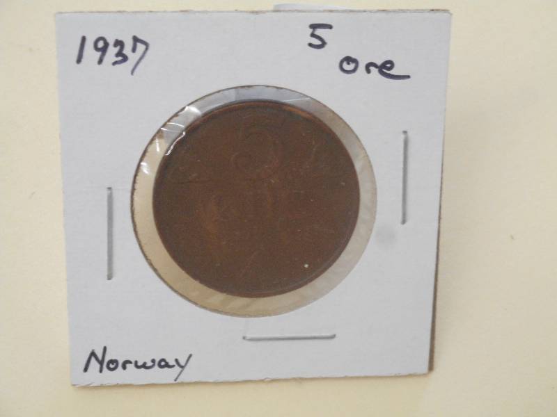 1937 - Norway - 5 Ore - Fine Detail...
