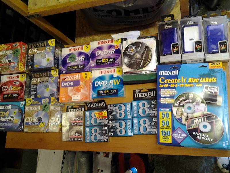 New CD-R & DVD-R Disks, 8mm Cassettes, Misc