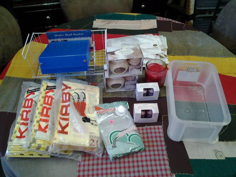Kirby Vacuum & Bags, 2-New Ice Melter Sets, United Way Flags, Organizers