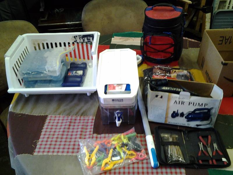 Brite Water Dispenser & Filter, Air Pump. Cooler Package, Golf Bag Cooler, tools, Misc
