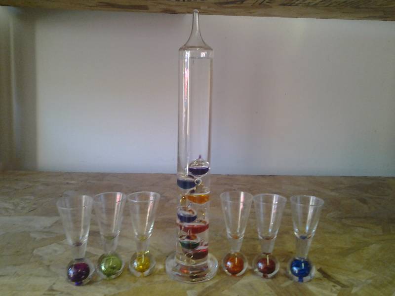 lot 37 image: Galileo Thermometer, 6-Cordials