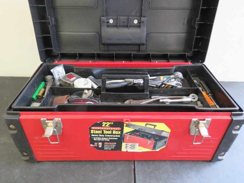lot 354 image: Stack-On Tool Box with Tools