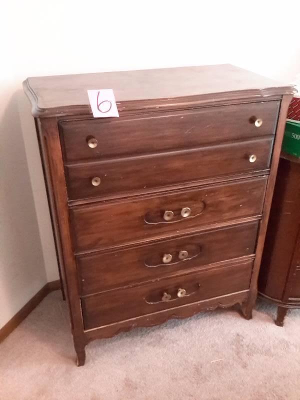 lot 6 image: Nice Solid wood Dresser.. Could use a little TLC, but solid