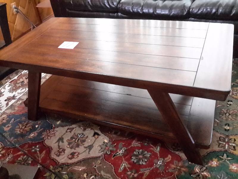 lot 11 image: Nice solid wood, Plank Type of Coffee table.