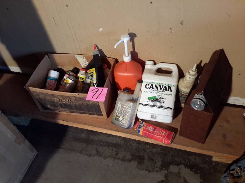 lot 91 image: Misc. Automotive liquids as pictured.