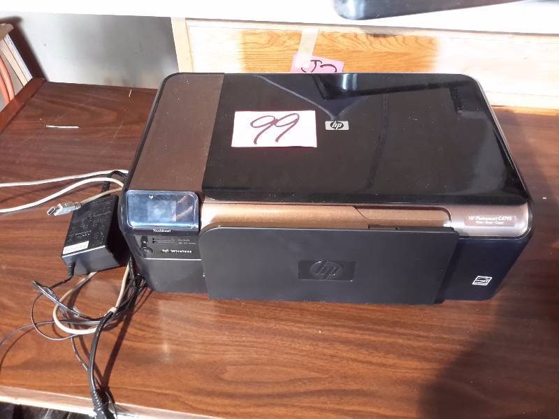 lot 99 image: HP Photosmart C4795  Print, Scan Copy.. Powers up, but couldnt figure out how to get it to work.