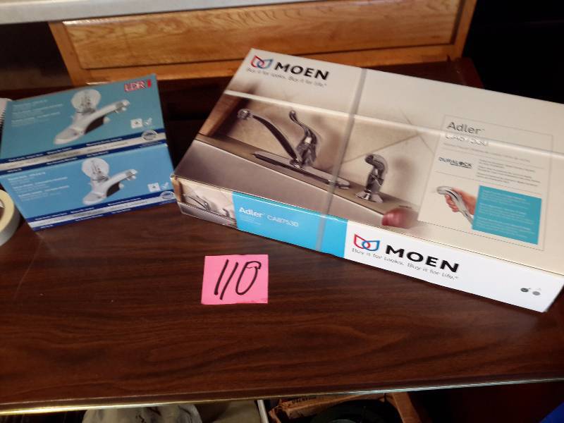 lot 110 image: Moen Kitchen Faucet, LDRI Lavatory faucet