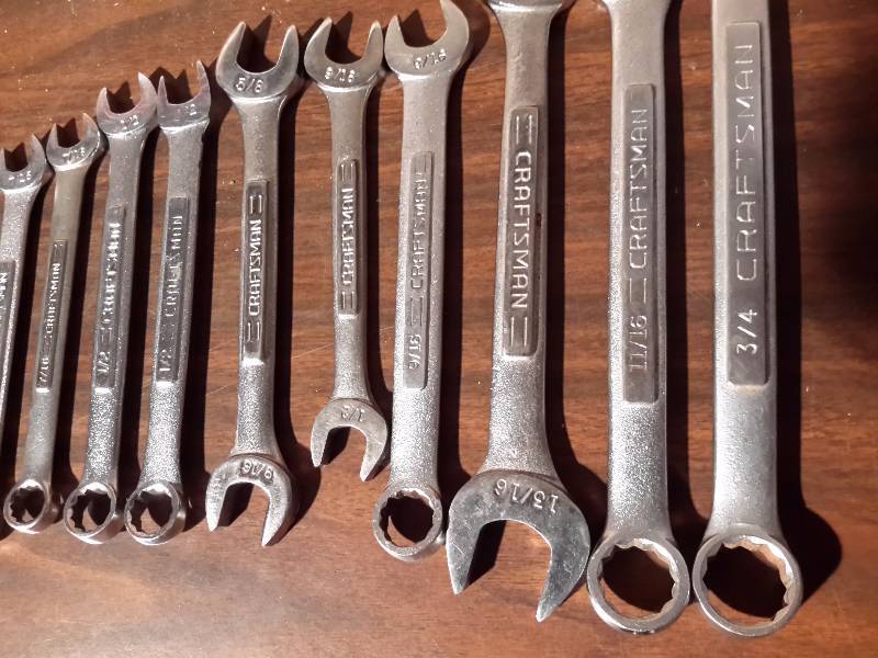 lot 30K image: Large lot of CRAFTSMAN, Box and Combination Wrenches..