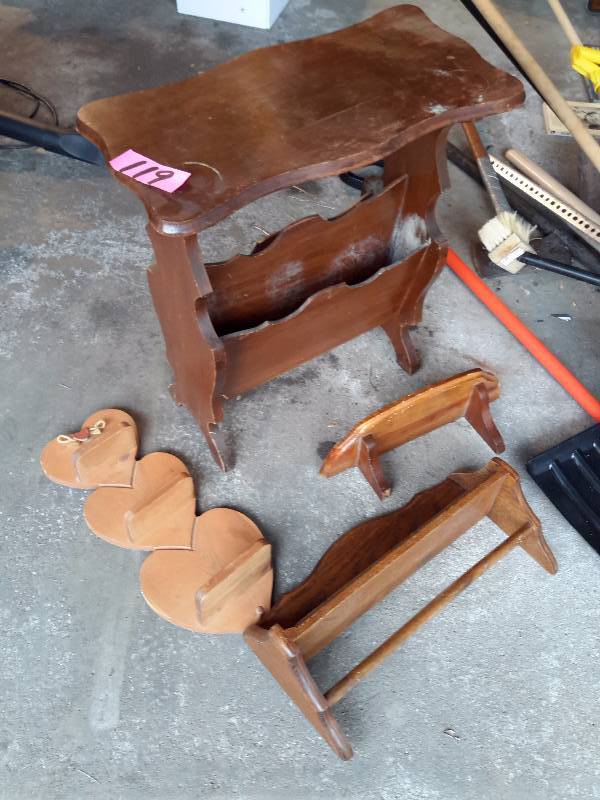 lot 119 image: Misc. Shelves as pictured.. Need some refinishing