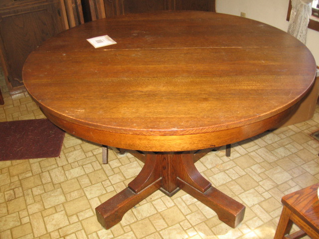 Oak pedestal table