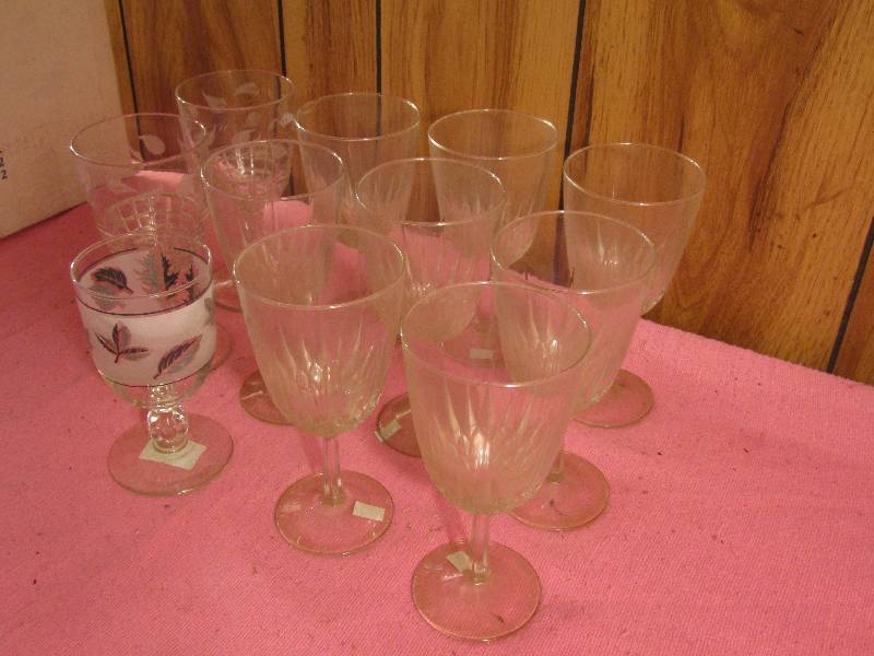 Assorted stemmed glasses