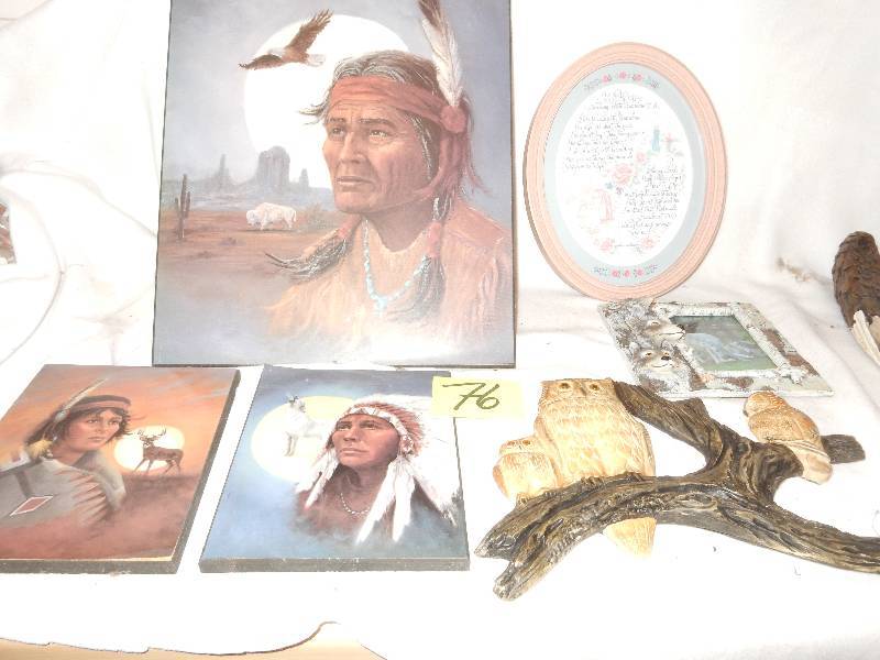 lot 76 image: Native American Art as pictured. Other art