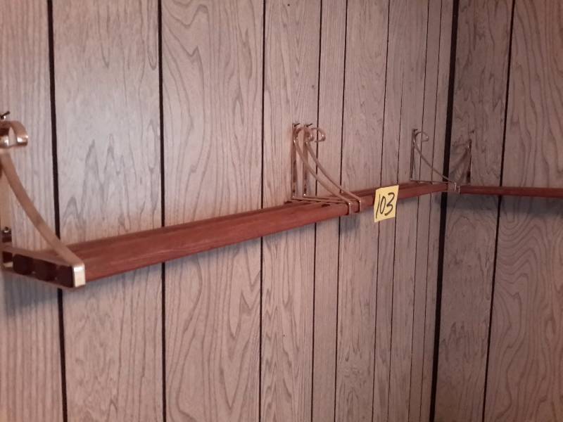 lot 103 image: 4, 21 in hanging shelves with metal brackets.
