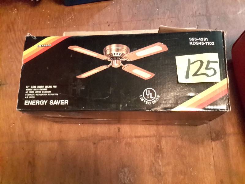 lot 125 image: Menards brand ceiling fan  4 blades