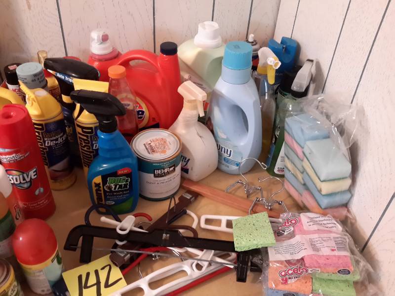 lot 142 image: Misc. Cleaning and chemicals as pictured. Most are close to full
