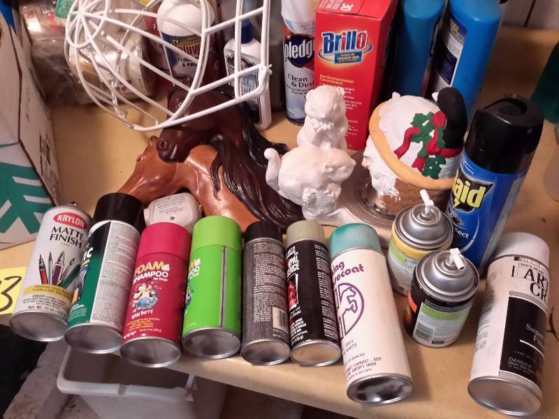 lot 143 image: Misc. Cleaning and chemicals as pictured. Most are close to full