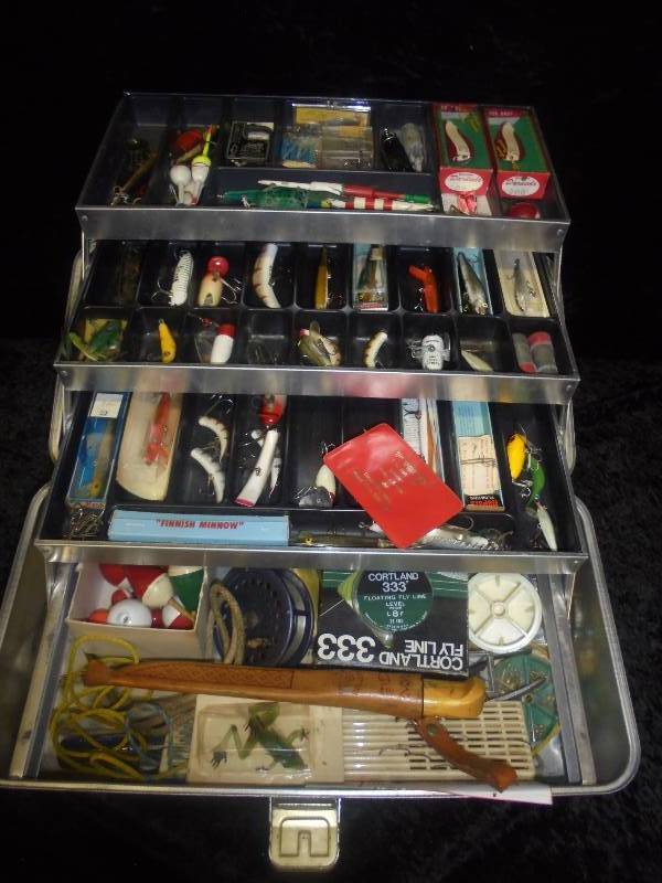 Large UMCO Metal Tackle Box with Content