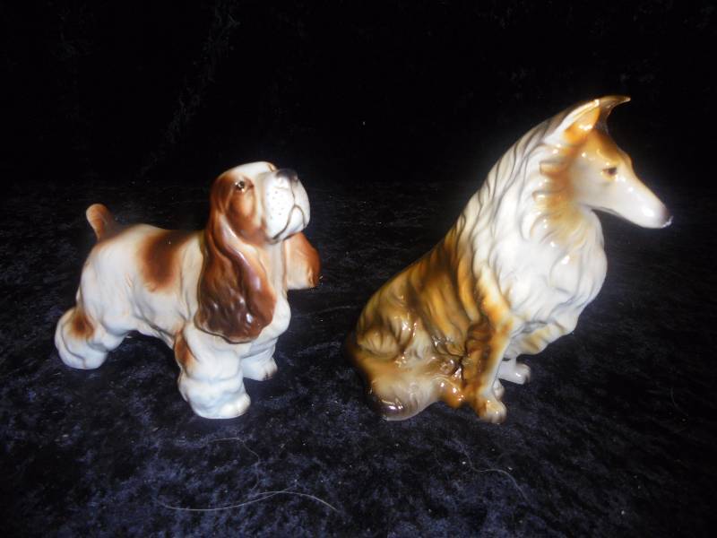 Pair - Dog Figurines, Marked Japan
