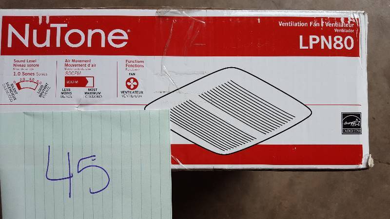 lot 45 image: Nutone LPN80 Ventilation Fan