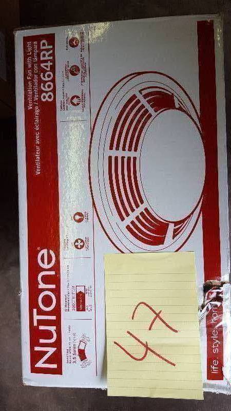 lot 47 image: Nutone Ventilation Fan with Light 8664RP
