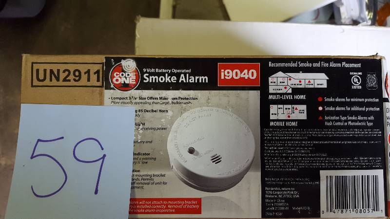 lot 59 image: UN2911 Smoke Alarm set of 6