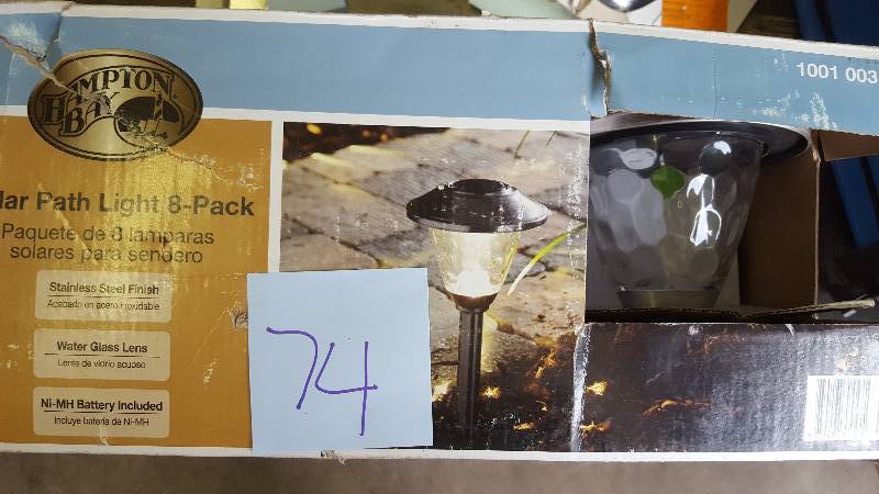lot 74 image: Hampton Bay Solar Path Light 8 Pack New