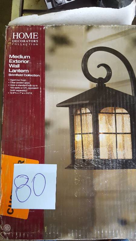 lot 80 image: Home Decorator Medium Exterior Wall Lantern