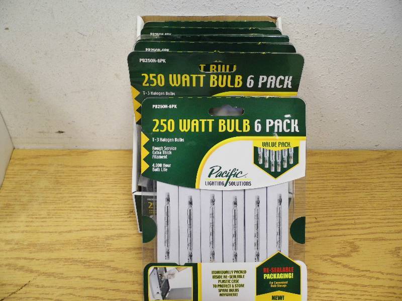 6 Packs of 6 Each - 250 Watt Bulbs