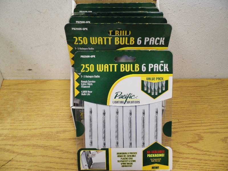 6 Packs of 6 Each - 250 Watt Bulbs