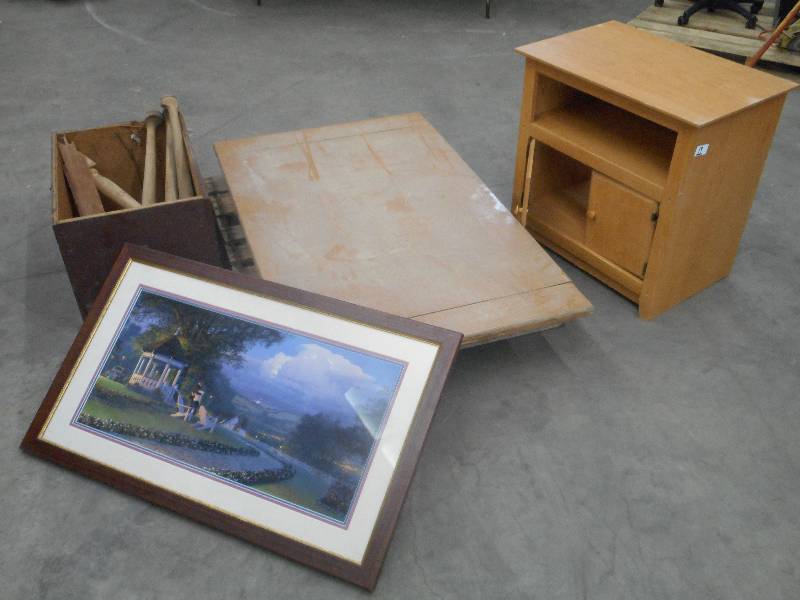 lot 19 image: Lot Of Wood Dining Table (With Leg...