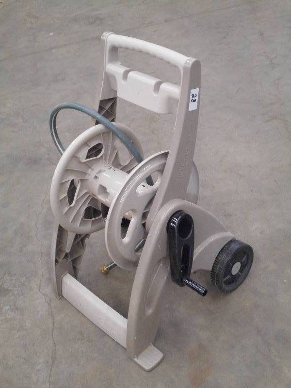 lot 28 image: Wheeled Garden Hose Reel With Whip ...