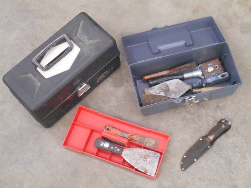 lot 49 image: (1) Plastic Toolbox With Contents &...