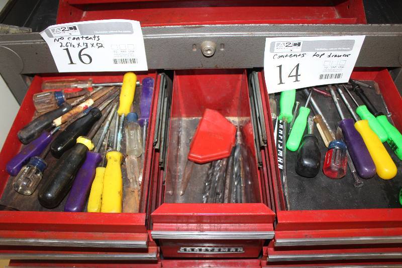 lot 14 image: Contents of Top Drawers Tools