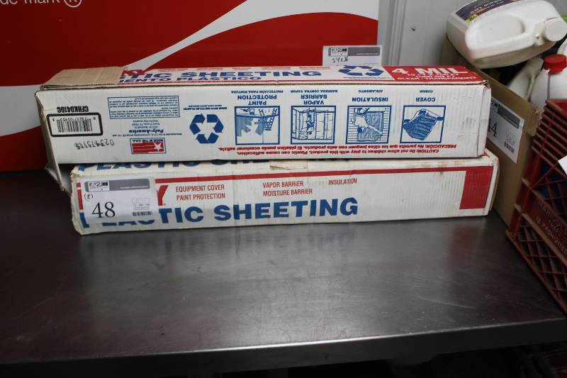 lot 48 image: Lot of (2) Boxes of Plastic Sheeting