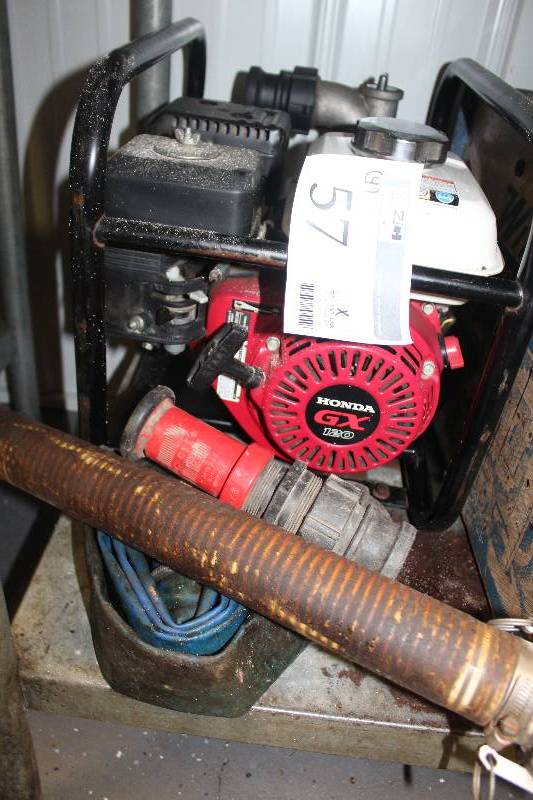 lot 57 image: Honda GX120 Semi-Trash Pump - Including Hose and Accessories