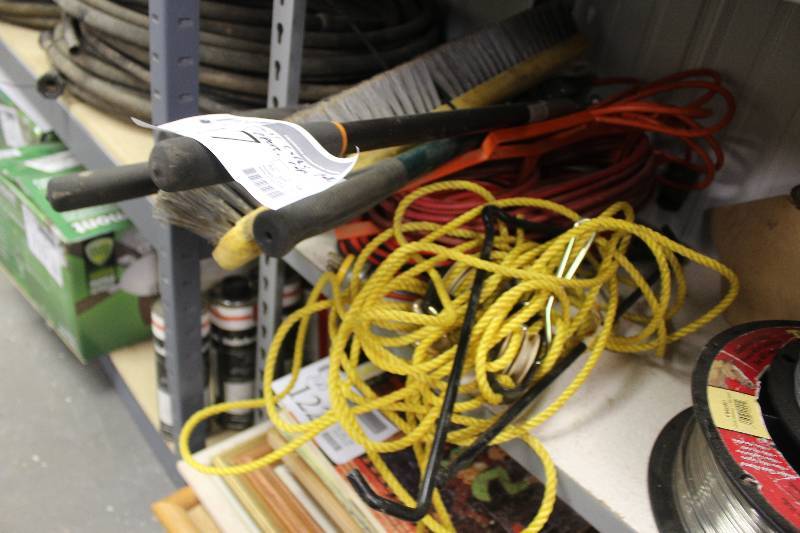 lot 117 image: Lot of (7) Including Power Cords, Pulley, Clippers, Rope