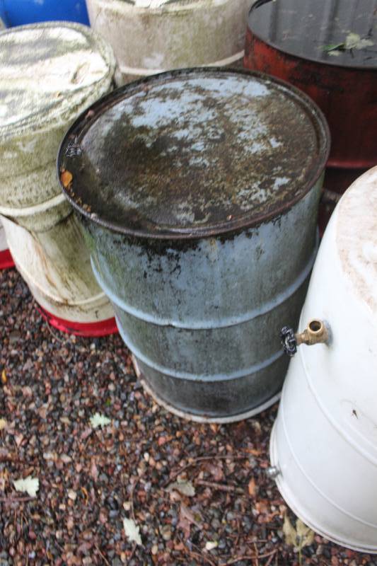 lot 191 image: Lot of (4) Metal Barrel Approximately 50-Gallon