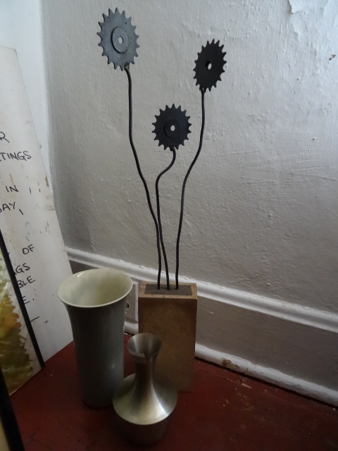 lot 8 image: Metal Sculpture. Ceramic and Brass