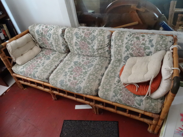 lot 18 image: Full Size Bamboo Couch