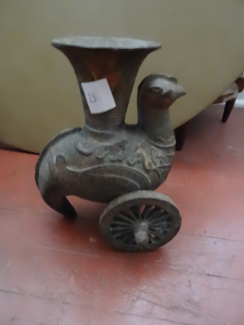 lot 23 image: Cast Iron Partridge on Wheels
