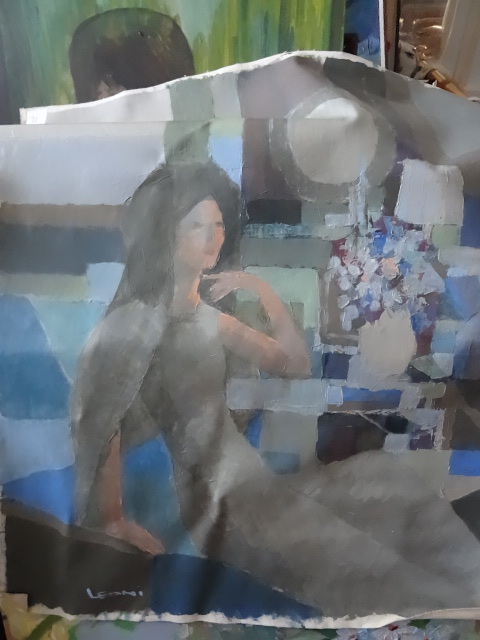 lot 71 image: Canvas Unframed Painting by Leoni