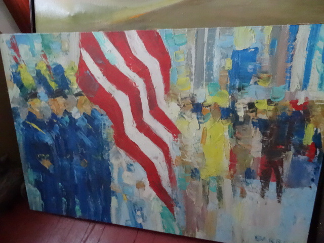 lot 72 image: Painting by Barrel 36 X 24