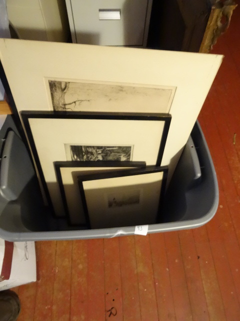lot 93 image: Bin Full of Artist Etchings.