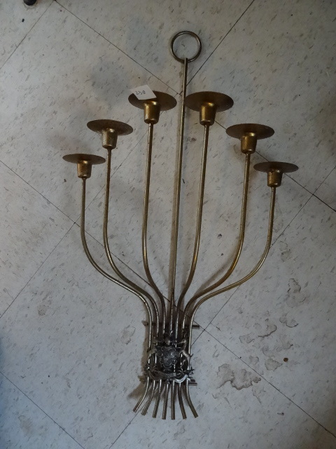 lot 230 image: Metal Wall Hanging Candle Holder