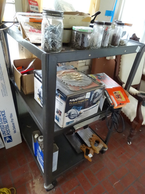 lot 257 image: 3 Tier Metal Media Cart