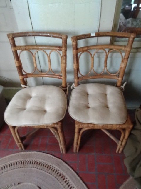 lot 283 image: 2 Vintage Bamboo Chairs