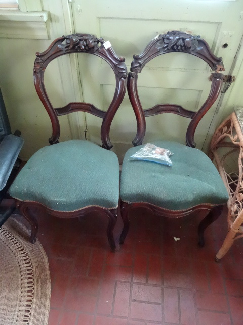 lot 300 image: 2 Antique Wood Chairs