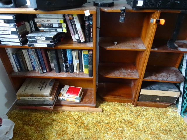 lot 349 image: Wood Book Case with 2 Side Cabinets.