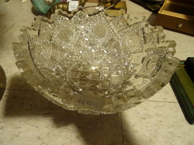 lot 455 image: Cut Crystal Glass Bowl 9