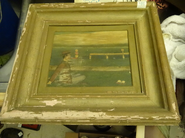 lot 486 image: Painting by Herbie Hately as a Youth